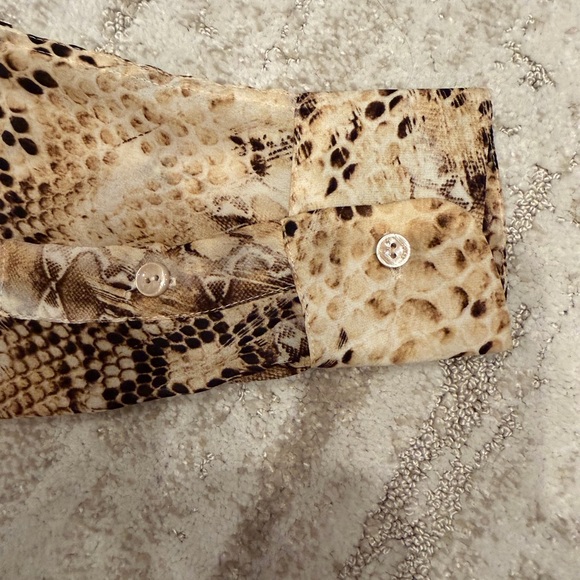 Guess by Marciano Brown Snakeskin Blouse - Picture 2 of 3
